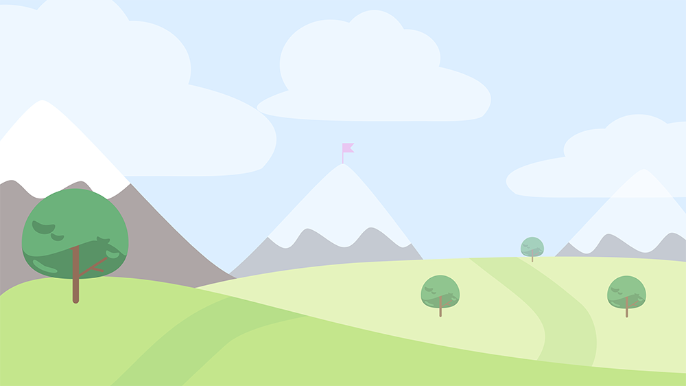 an illustration of hills and mountains